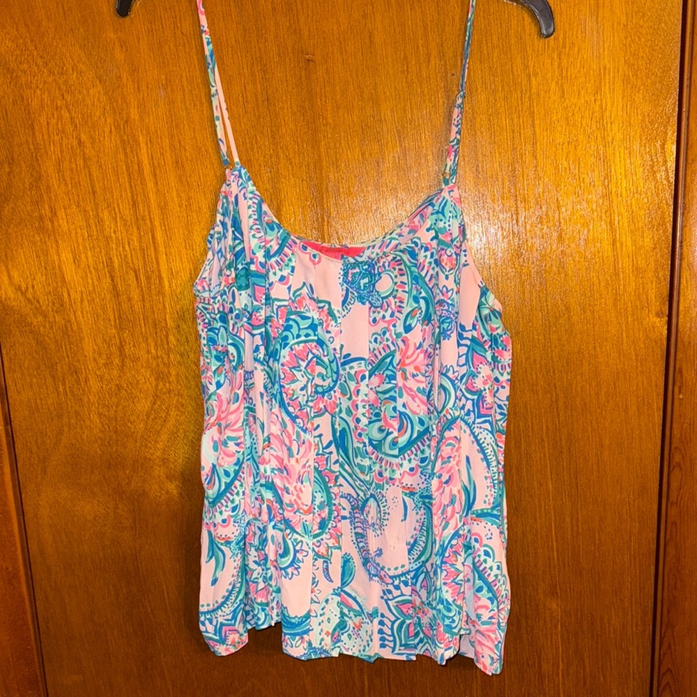 Lilly Pulitzer Colorful Paisley Women's Tank Top Size XL